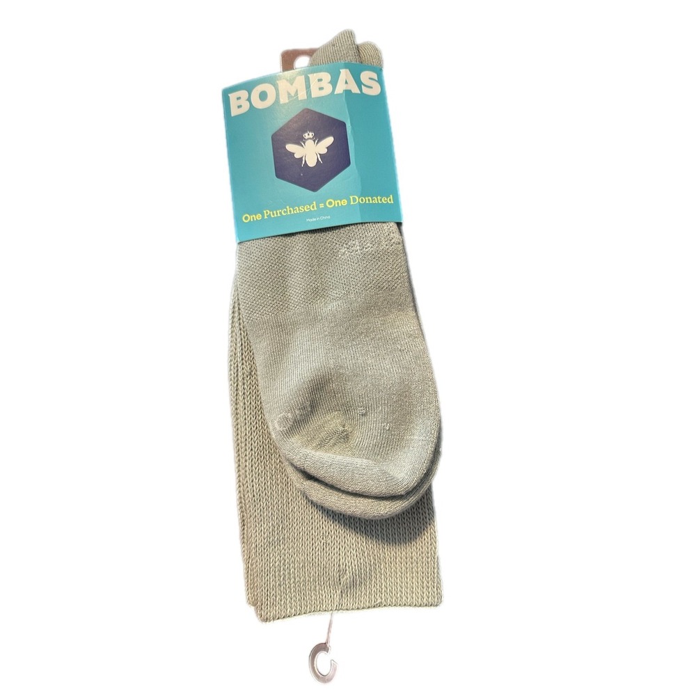 Bombas Men Midweight Crew Socks X Large Light Grey men's 13-16